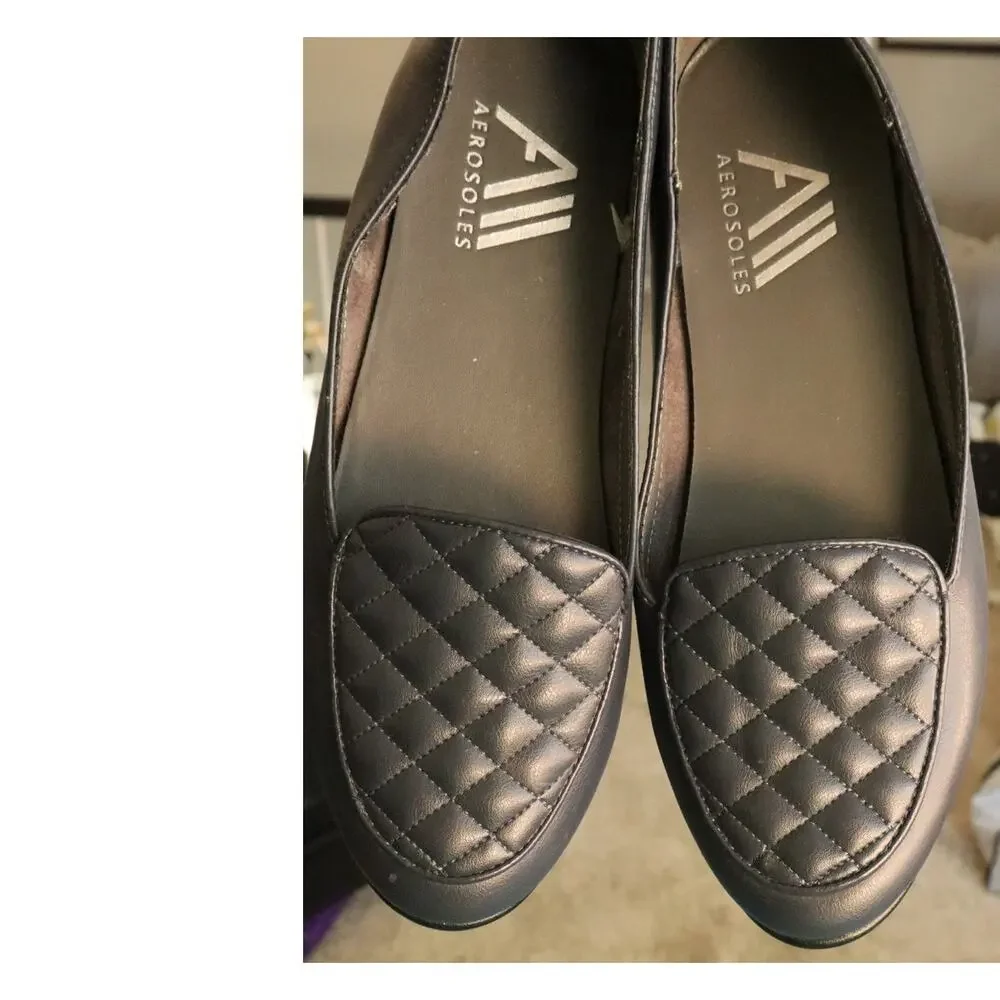 Aerosoles NAVY BLUE Womens 8.5 Briella Ballet Flats Quilted Loafers Lightweight